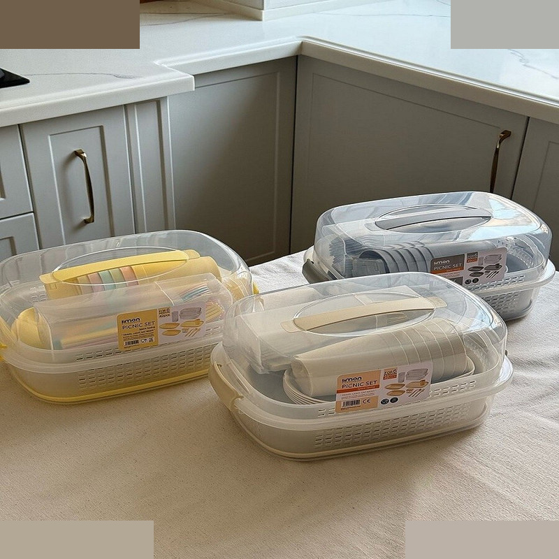 سبد پیک نیک 42 پارچه لیمون مدل پاستیلی کد 2438