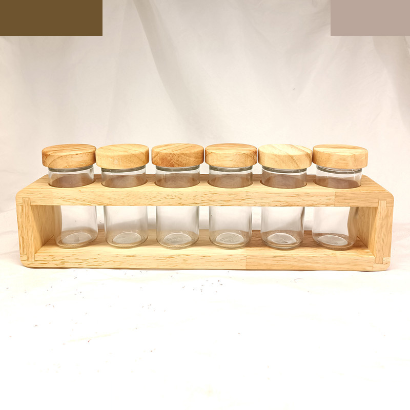 ست جا ادویه 6 پارچه لیمون مدل چوبی