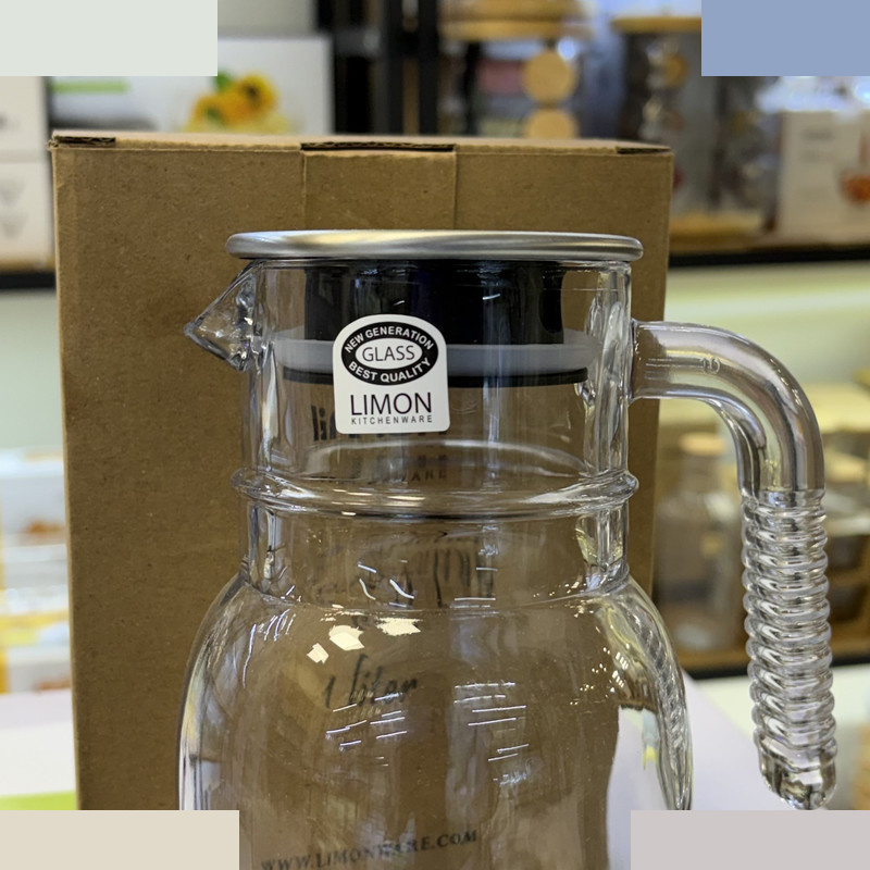 پارچ لیمون مدل شیشه ای درب استیل کد H2349