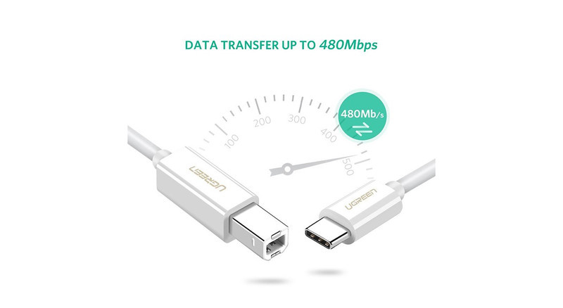 کابل USB-C پرینتر یوگرین مدل US241 طول 1.5 متر