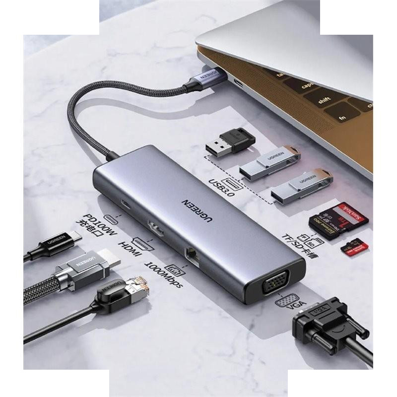 هاب ۹ پورت USB-C یوگرین مدل CM498-15600