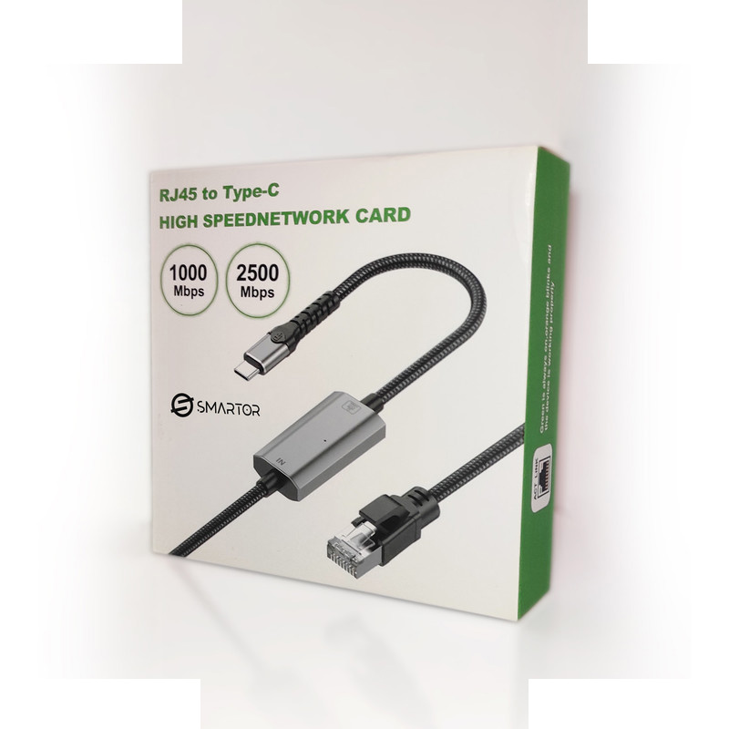 کابل تبدیل RJ45 به USB-C اسمارطور مدل RJ-C کابل تبدیل RJ45 به USB-C اسمارطور مدل RJ-C