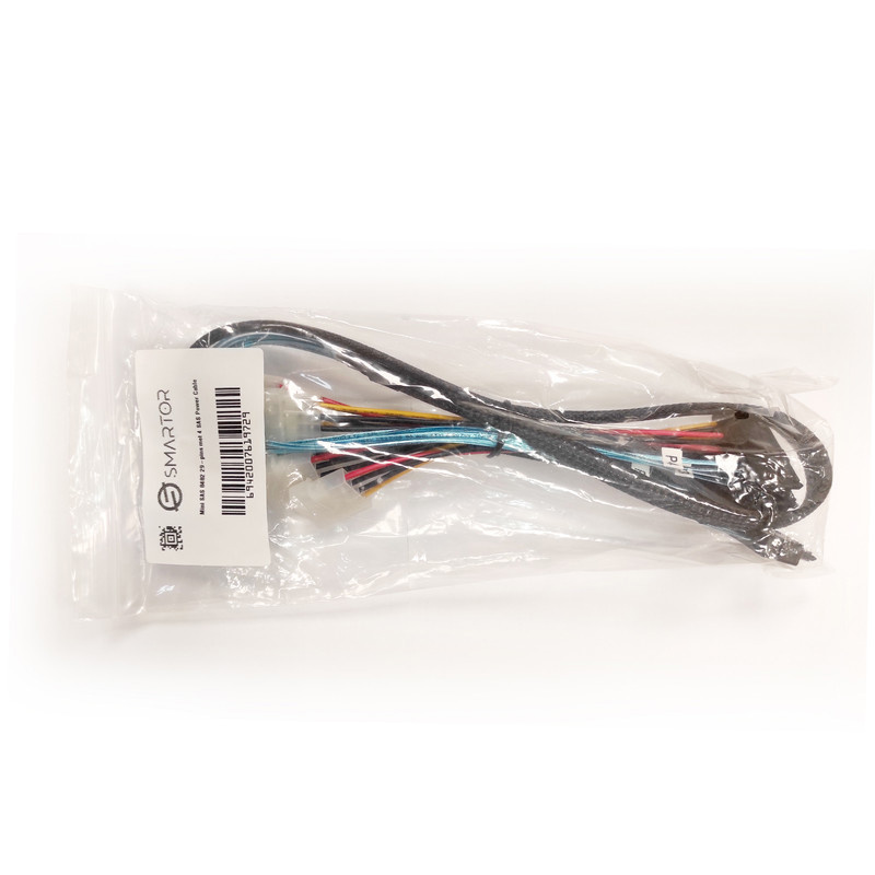 کابل تبدیل Mini SAS SFF-8087 به 4 پورت SFF-8482 29-Pin با برق 4 پین اسمارطور مدل SM91 طول 1 متر کابل تبدیل Mini SAS SFF-8087 به 4 پورت SFF-8482 29-Pin با برق 4 پین اسمارطور مدل SM91 طول 1 متر