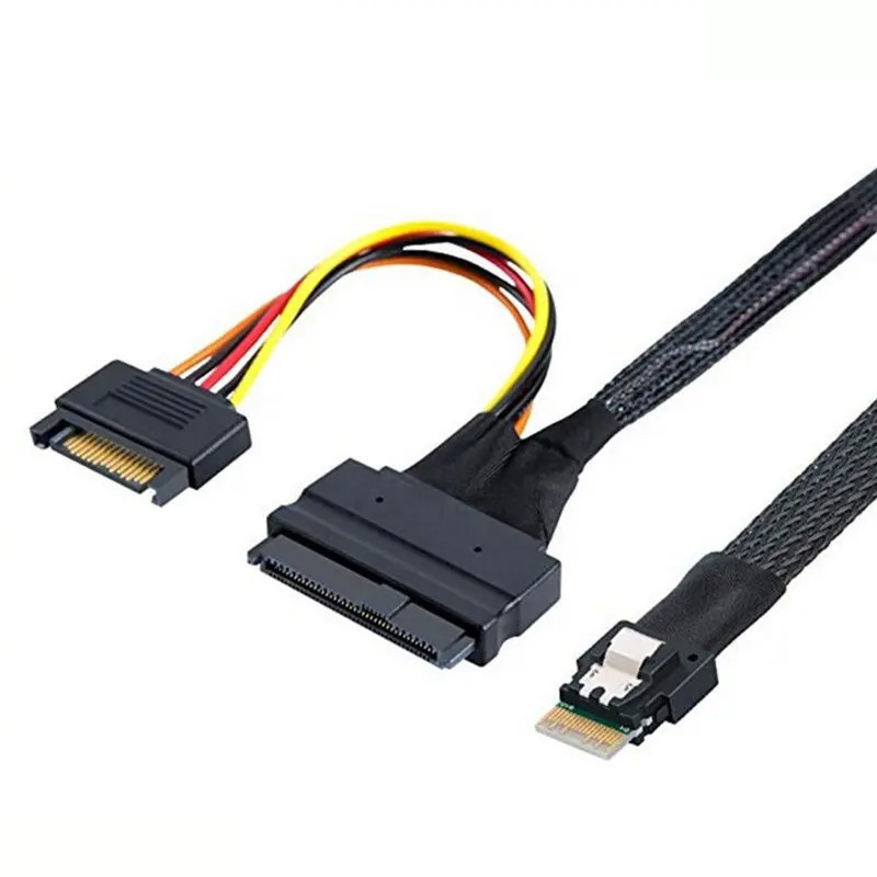 کابل تبدیل SFF-8654 4i به SFF-8639 U.2 NVMe / SATA اسمارطور مدل SM65 کابل تبدیل SFF-8654 4i به SFF-8639 U.2 NVMe / SATA اسمارطور مدل SM65