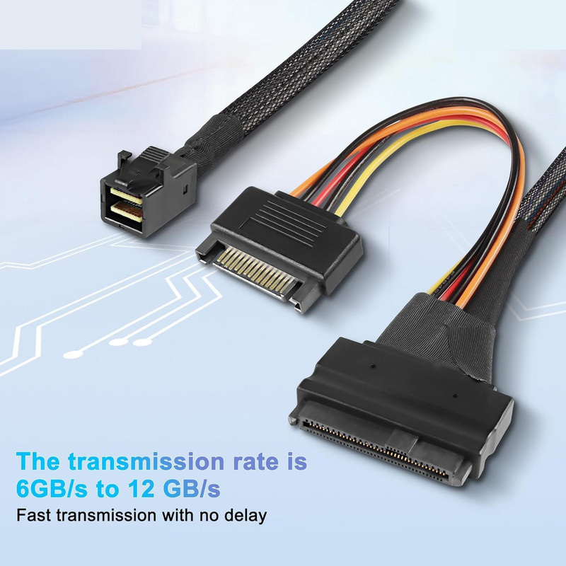 کابل تبدیل Mini SAS SFF-8643 به SAS 8639 / SATA اسمارطور مدل SM55 طول 0.5 متر کابل تبدیل Mini SAS SFF-8643 به SAS 8639 / SATA اسمارطور مدل SM55 طول 0.5 متر