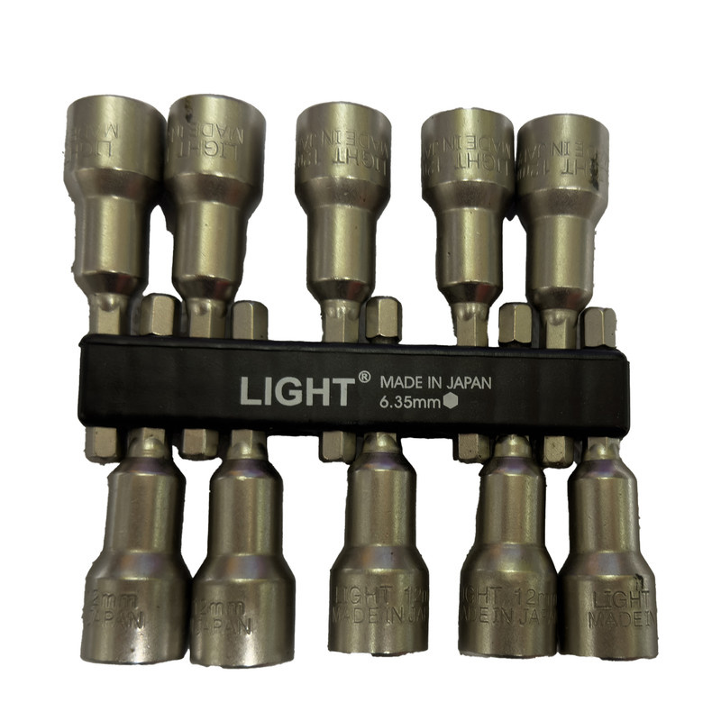 آچار بکس شیروانی لایت مدل SMT-LIGT-JAPAN-MN-1265-1/4-12*65mm سایز 12-1/4 میلی متر مجموعه 10 عددی آچار بکس شیروانی لایت مدل SMT-LIGT-JAPAN-MN-1265-1/4-12*65mm سایز 12-1/4 میلی متر مجموعه 10 عددی