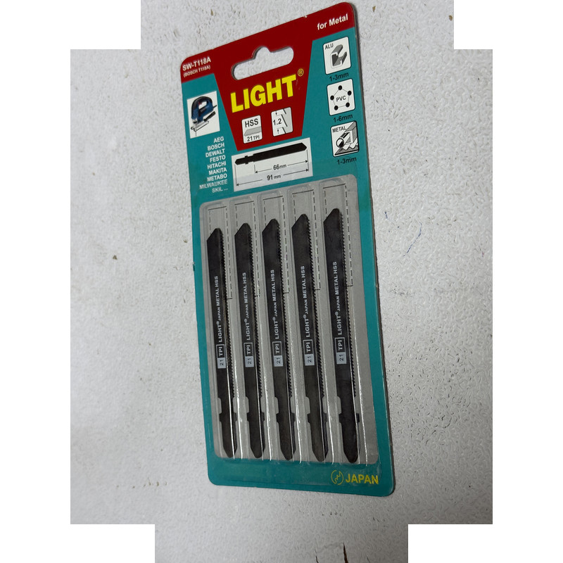 تیغه اره عمودبر آهن بر لایت مدل SMT-LIGHT-JAPAN-SW-T118A-METAL مجموعه 5 عددی تیغه اره عمودبر آهن بر لایت مدل SMT-LIGHT-JAPAN-SW-T118A-METAL مجموعه 5 عددی