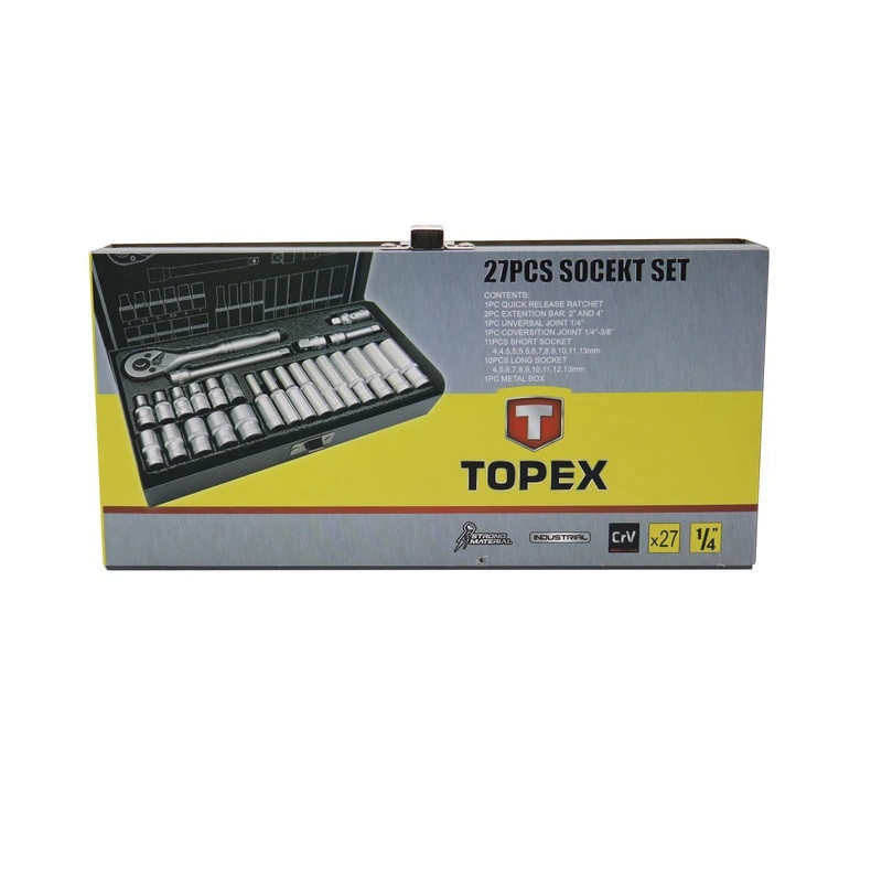 آچار بکس تاپکس مدل SMT-TOPEX-1/4-KOTAH-BOLAND-27cs-taiwan factory مجموعه 27 عددی آچار بکس تاپکس مدل SMT-TOPEX-1/4-KOTAH-BOLAND-27cs-taiwan factory مجموعه 27 عددی