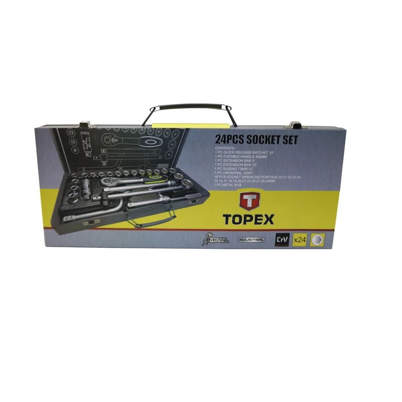 آچار بکس تاپکس مدل SMT-TOPEX-1/2INCH-24cs -TAIWAN COMPANYمجموعه 24 عددی آچار بکس تاپکس مدل SMT-TOPEX-1/2INCH-24cs -TAIWAN COMPANYمجموعه 24 عددی