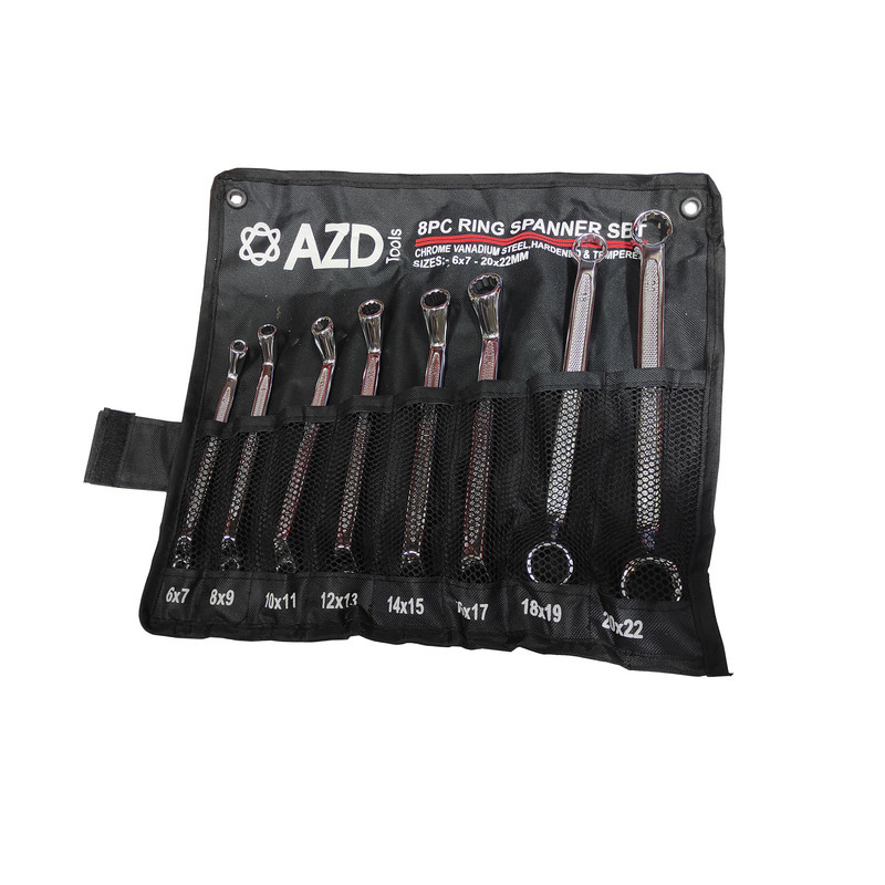 آچار دو سر رینگی ای زد دی  مدل SMT-AZD--8PCS-RING SPANNERSET مجموعه 8 عددی