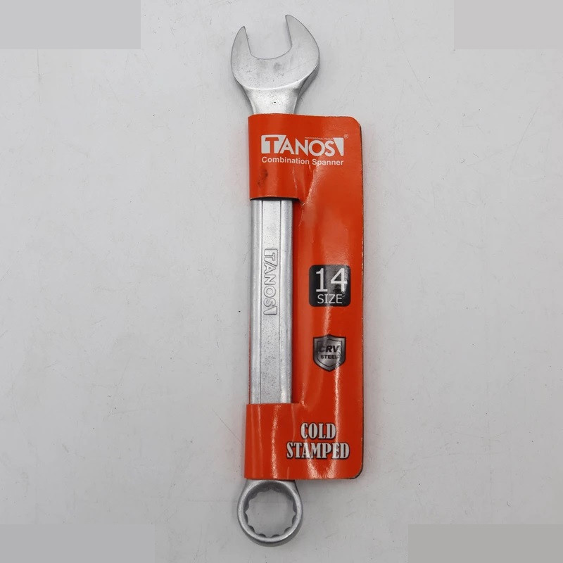 آچار یکسر تخت و یکسر رینگی تانوس مدل SMT-TANOS-14MM-TAKHT-RING سایز 14 میلی متر