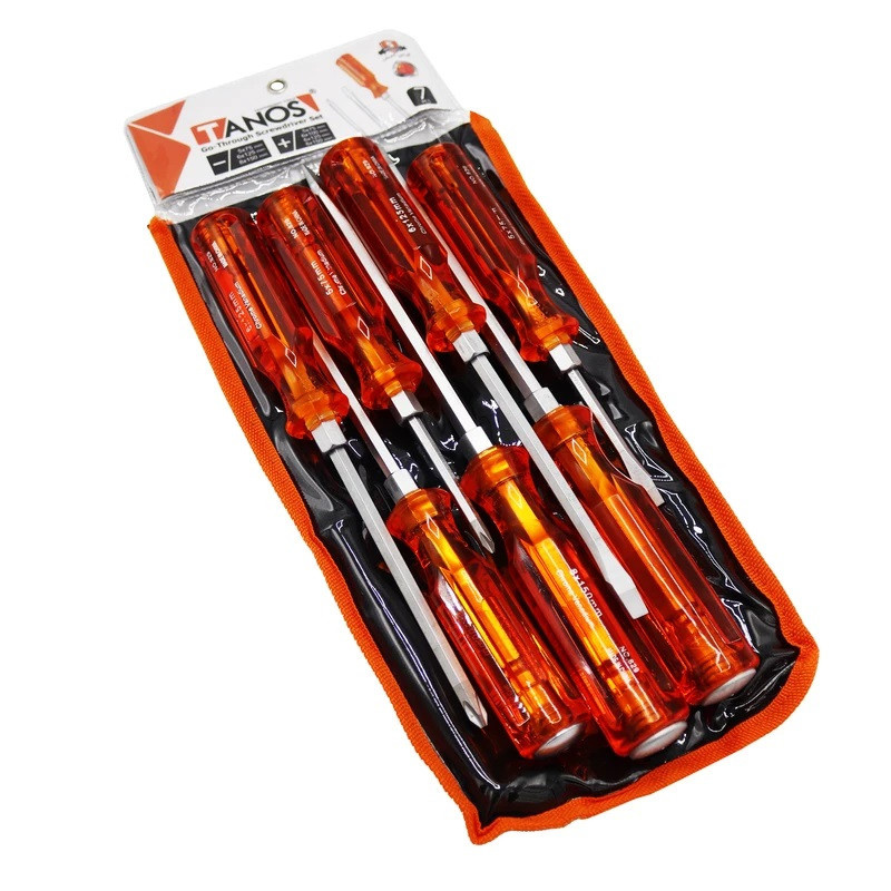 پیچ گوشتی ضربه خور تانوس مدل SMT-GO THROUGH SCREWDDRIVER SET-7PCS بسته 7 عددی پیچ گوشتی ضربه خور تانوس مدل SMT-GO THROUGH SCREWDDRIVER SET-7PCS بسته 7 عددی