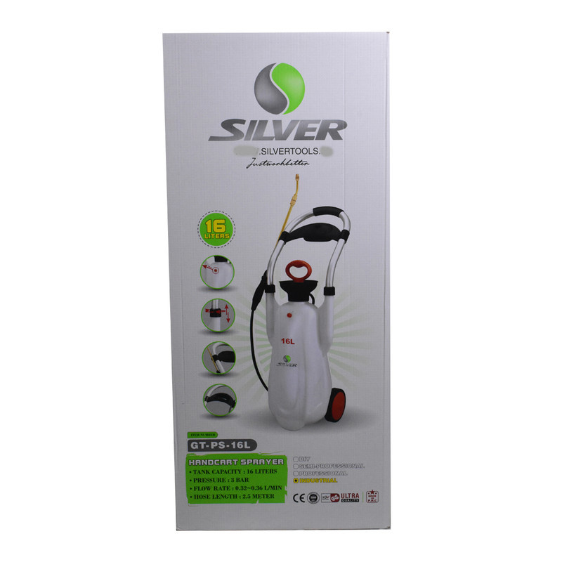 سمپاش چرخ دار سیلور مدل GT-PS-16L گنجایش 16 لیتر سمپاش چرخ دار سیلور مدل GT-PS-16L گنجایش 16 لیتر