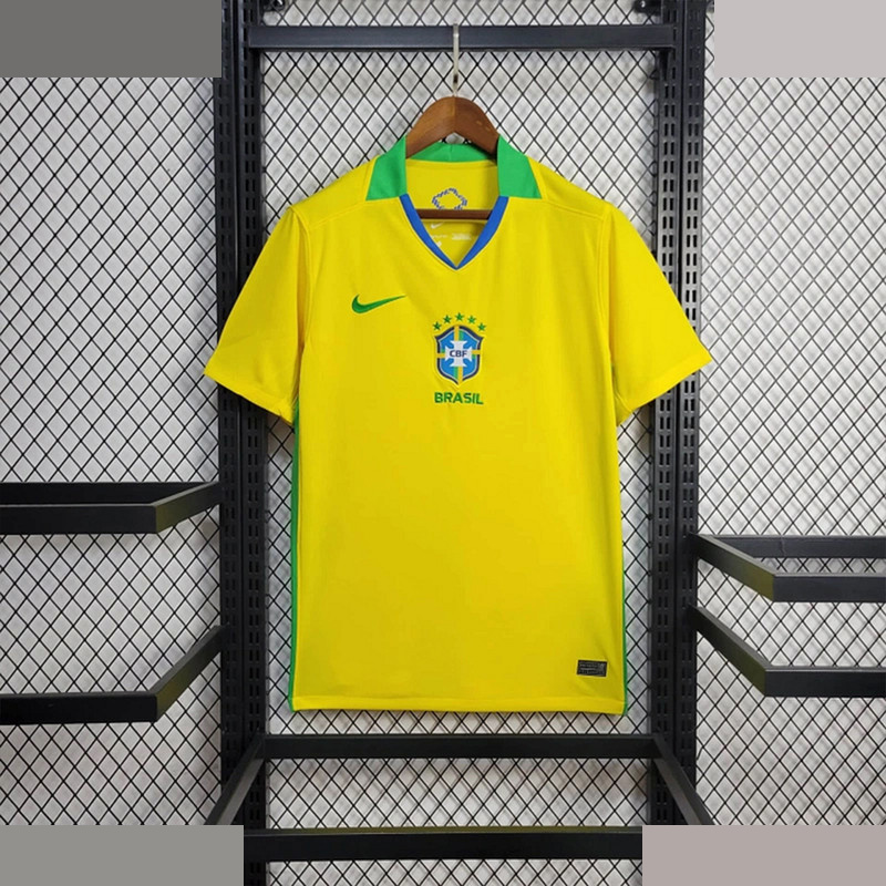 تی شرت ورزشی مردانه مدل برزیل کد Home 2026 زرد