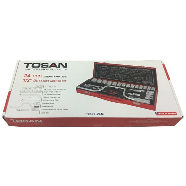 آچار بکس توسن مدل T1252-24M-12 مجموعه 24 عددی آچار بکس توسن مدل T1252-24M-12 مجموعه 24 عددی
