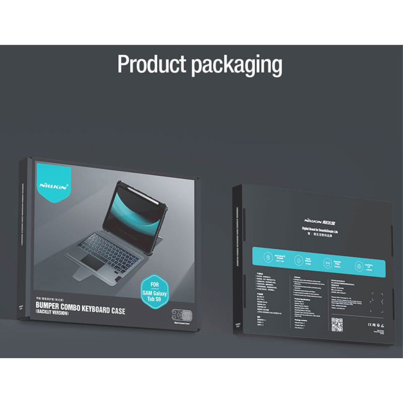 کیف کلاسوری کیبورددار نیلکین مدل Bumper Combo Backlit Keyboard مناسب برای تبلت سامسونگ Galaxy Tab S10 FE/ Tab S9 کیف کلاسوری کیبورددار نیلکین مدل Bumper Combo Backlit Keyboard مناسب برای تبلت سامسونگ Galaxy Tab S10 FE/ Tab S9