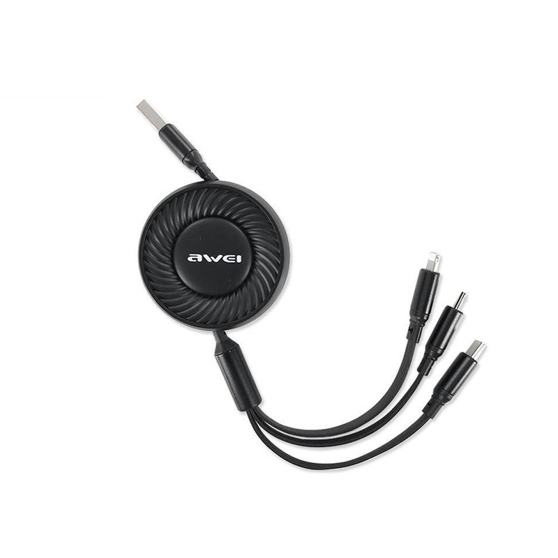 کابل تبدیل USB به microUSB /USB-C / لایتنینگ اوی مدل CL136 Retract طول 1 متر کابل تبدیل USB به microUSB /USB-C / لایتنینگ اوی مدل CL136 Retract طول 1 متر