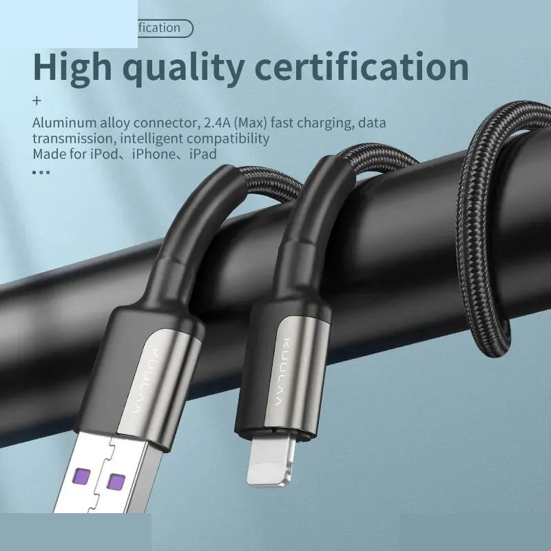 کابل تبدیل USB به لایتنینگ کولا مدل KL-X33-L طول 2 متر کابل تبدیل USB به لایتنینگ کولا مدل KL-X33-L طول 2 متر