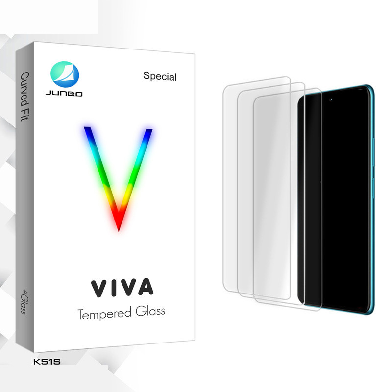 محافظ صفحه نمایش شیشه ای جانبو مدل Viva Glass MIX مناسب برای گوشی موبایل ال جی K51S بسته سه عددی محافظ صفحه نمایش شیشه ای جانبو مدل Viva Glass MIX مناسب برای گوشی موبایل ال جی K51S بسته سه عددی