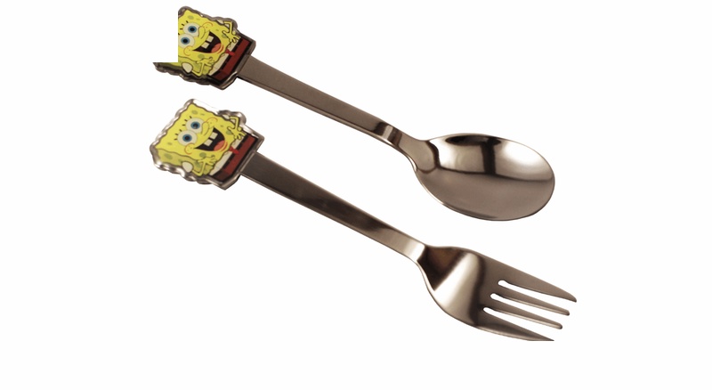 قاشق و چنگال وینز مدل Sponge Bob
