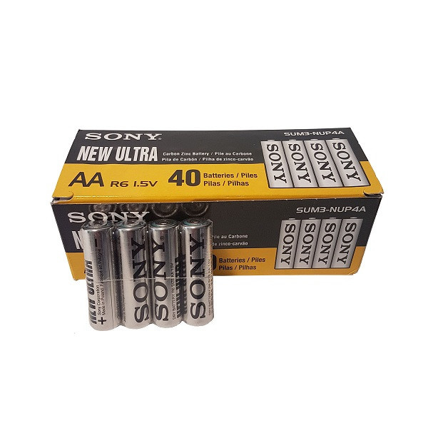 باتری قلمی و نیم قلمی سونی مدل R03 &R6 NEW ULTRA بسته 80 عددی باتری قلمی و نیم قلمی سونی مدل R03 &R6 NEW ULTRA بسته 80 عددی