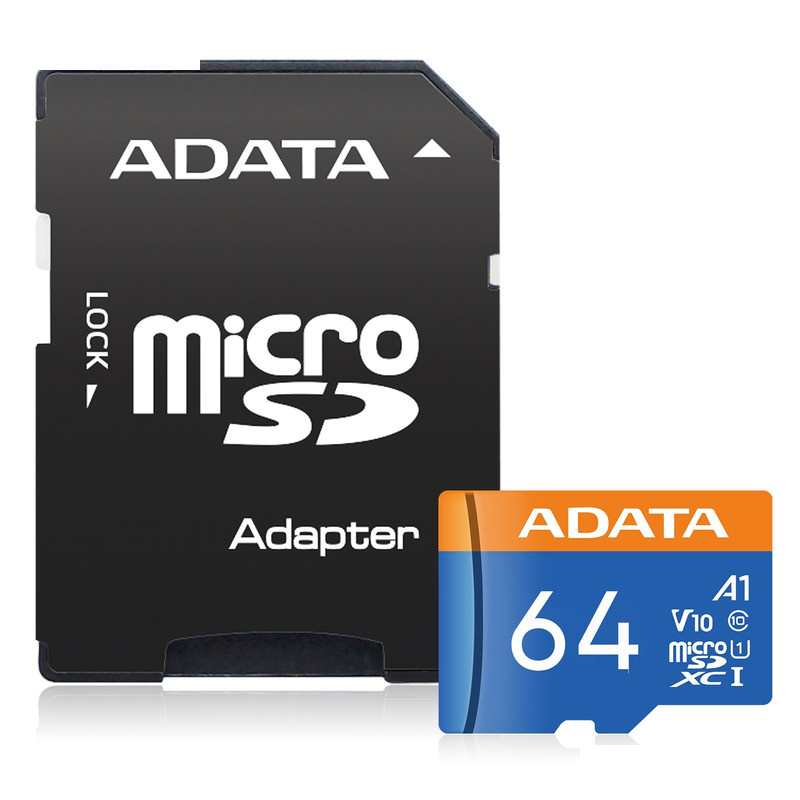 کارت حافظه microSDXC ای دیتا مدل Premier کلاس 10 استاندارد UHS-I V10 A1سرعت 100MBps ظرفیت 64 گیگابایت به همراه آداپتور کارت حافظه microSDXC ای دیتا مدل Premier کلاس 10 استاندارد UHS-I V10 A1سرعت 100MBps ظرفیت 64 گیگابایت به همراه آداپتور