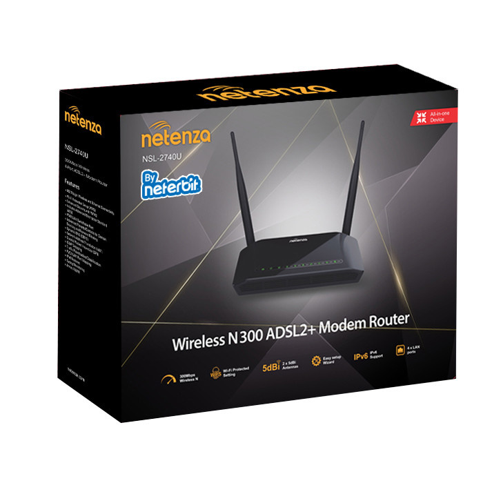 مودم روتر +ADSL2 نتربیت مدل نتنزا 2740U مودم روتر +ADSL2 نتربیت مدل نتنزا 2740U