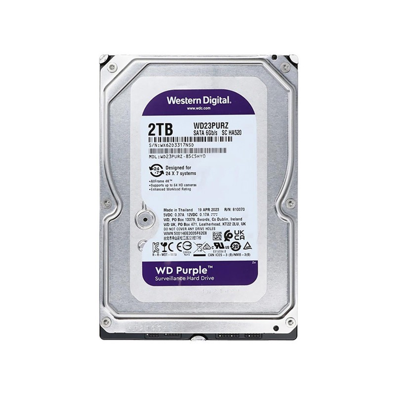 هارد دیسک اینترنال وسترن دیجیتال مدل PURPLE WD23PURZ ظرفیت 2 ترابایت هارد دیسک اینترنال وسترن دیجیتال مدل PURPLE WD23PURZ ظرفیت 2 ترابایت