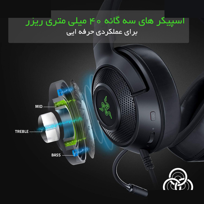 هدست مخصوص بازی ریزر مدل Kraken V3 X هدست مخصوص بازی ریزر مدل Kraken V3 X