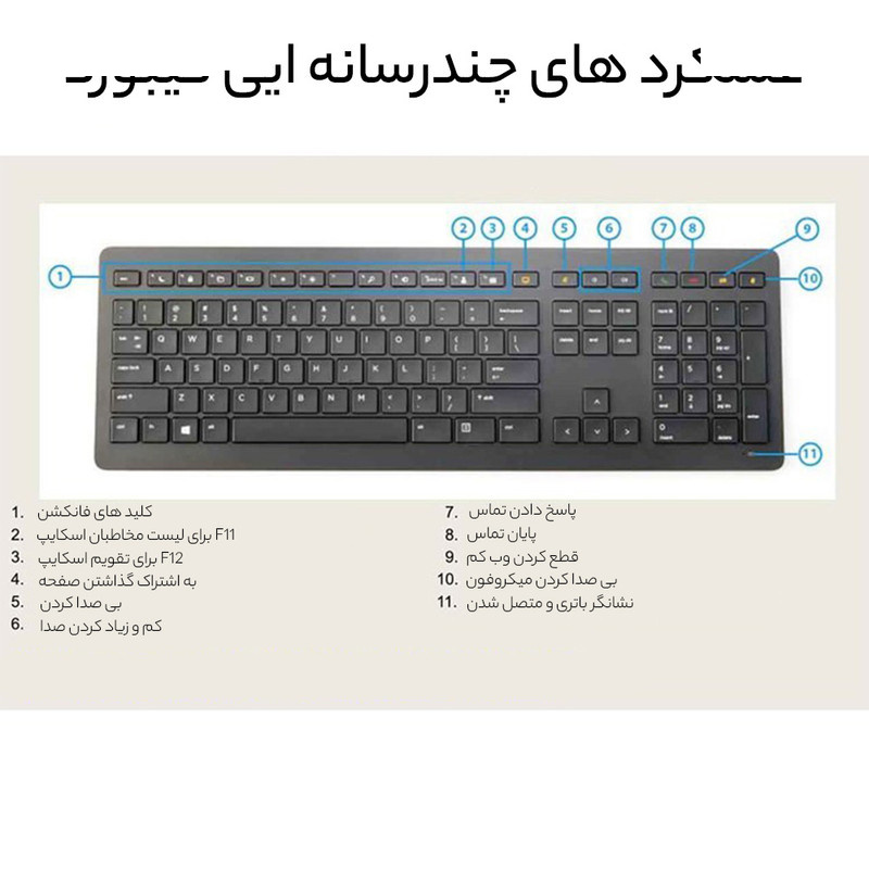کیبورد بی سیم اچپی مدل HSA-S001K