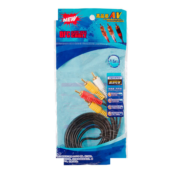 کابل 3 به 3 RCA او اف سی مدل PRK-A15 طول 1.5 متر