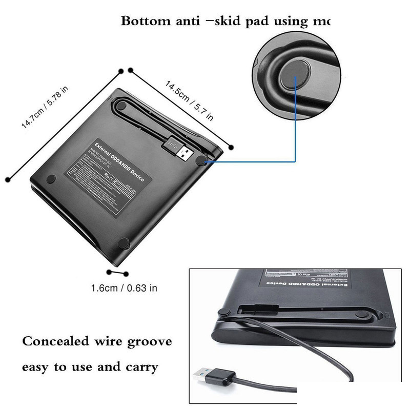 قاب تبدیل درایو DVD اینترنال به اکسترنال مدل 9.5-usb 2.0 قاب تبدیل درایو DVD اینترنال به اکسترنال مدل 9.5-usb 2.0