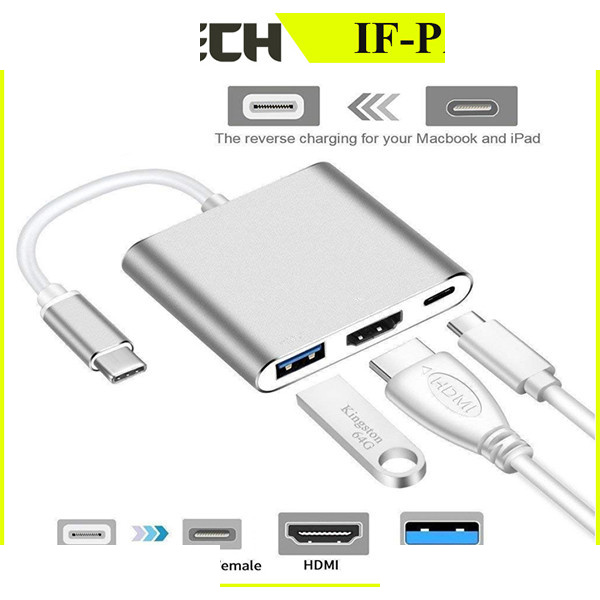 تبدیل USB-C به HDMI/USB/PD آی فورتک مدل IFOR-03 تبدیل USB-C به HDMI/USB/PD آی فورتک مدل IFOR-03