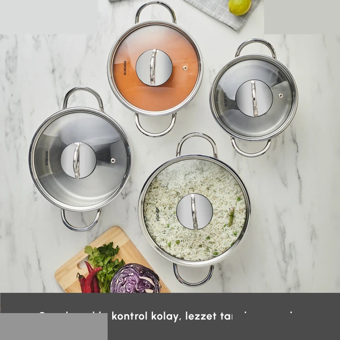 سرویس قابلمه استیل 8 پارچه کاراجا مدل Sakura Powersteel 316