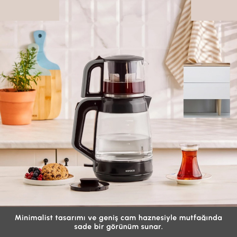 چای ساز روی هم کاراجا مدل Glass Tea XL