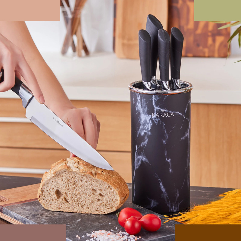 سرویس چاقو آشپزخانه 6 پارچه کاراجا مدل Marble سرویس چاقو آشپزخانه 6 پارچه کاراجا مدل Marble