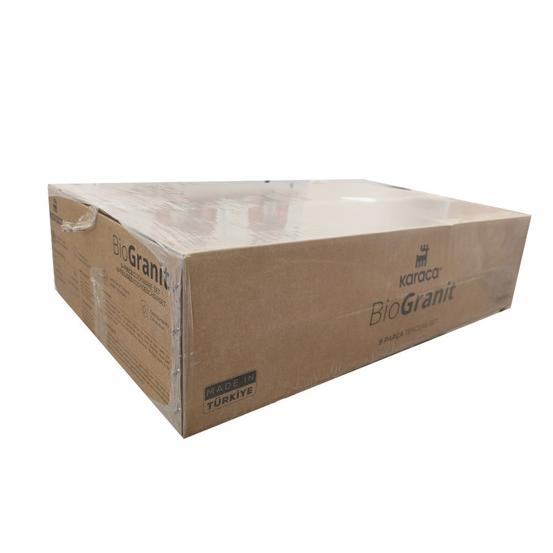 سرویس قابلمه وتابه بیوگرانیتی 9 پارچه کاراجا مدل Biogranit Grey Stone سرویس قابلمه وتابه بیوگرانیتی 9 پارچه کاراجا مدل Biogranit Grey Stone