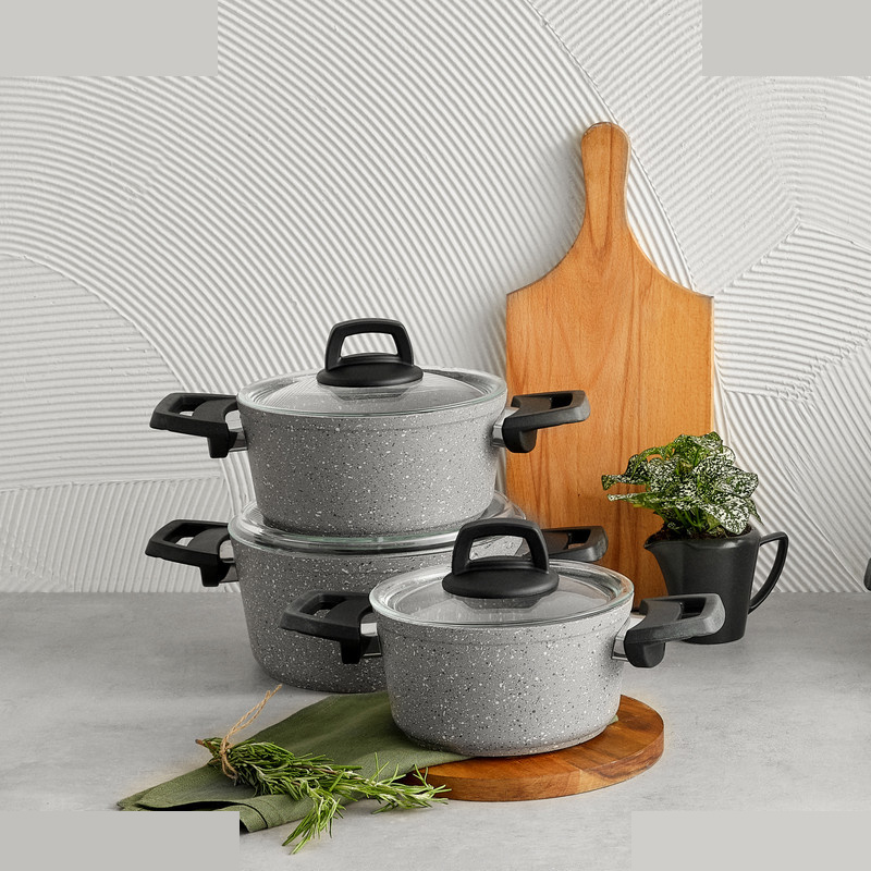 سرویس قابلمه بایوگرانیتی 6 پارچه کاراجا مدل Hira سرویس قابلمه بایوگرانیتی 6 پارچه کاراجا مدل Hira