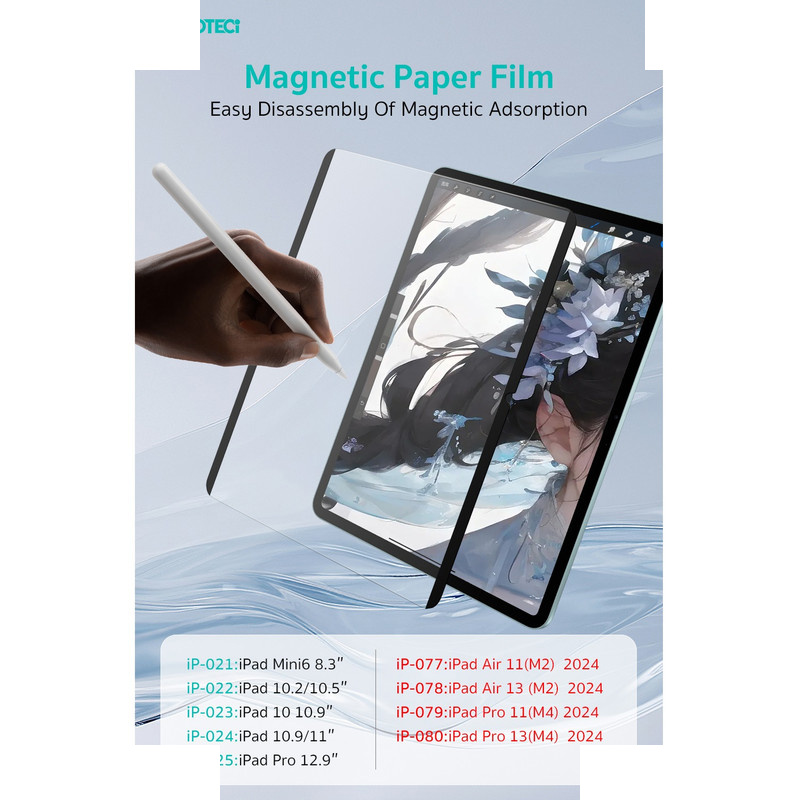 محافظ صفحه نمایش حریم شخصی کوتتسی مدل IP-080 مناسب برای تبلت اپل iPad Pro 13(M4) اینچی محافظ صفحه نمایش حریم شخصی کوتتسی مدل IP-080 مناسب برای تبلت اپل iPad Pro 13(M4) اینچی