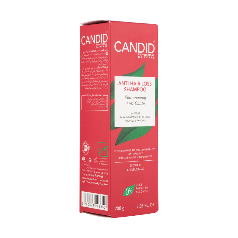 شامپو ضد ریزش مو کاندید مدل Caffeine مناسب موهای چرب وزن 200 گرم شامپو ضد ریزش مو کاندید مدل Caffeine مناسب موهای چرب وزن 200 گرم