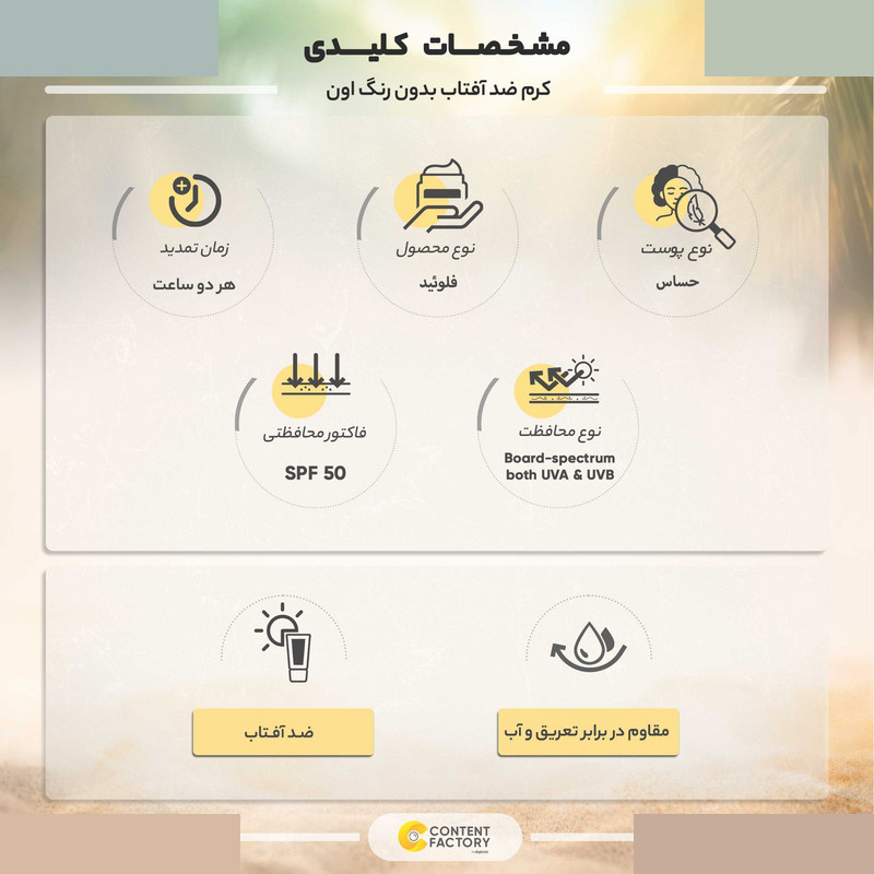 فلوئید ضد آفتاب بدون رنگ اون SPF 50 مدل sport مناسب پوست های حساس حجم 100 میلیلیتر فلوئید ضد آفتاب بدون رنگ اون SPF 50 مدل sport مناسب پوست های حساس حجم 100 میلیلیتر