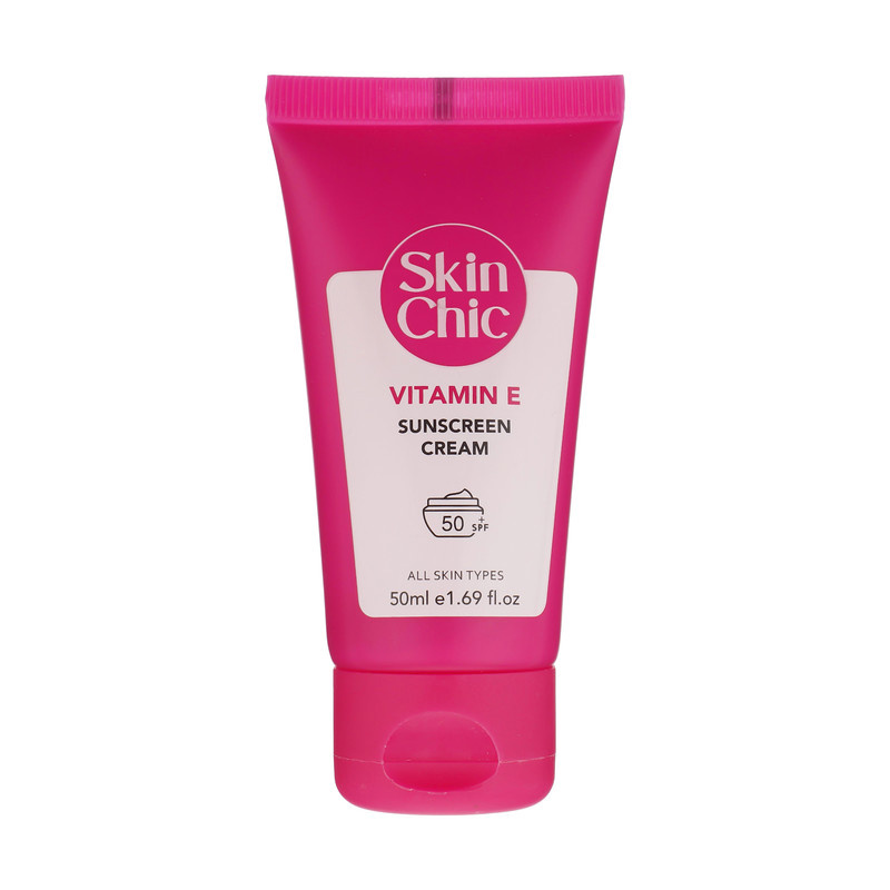 کرم ضد آفتاب بیرنگ صورت اسکین شیک SPF 50 مدل Vitamin E مناسب برای انواع پوست حجم 50 میلیلیتر کرم ضد آفتاب بیرنگ صورت اسکین شیک SPF 50 مدل Vitamin E مناسب برای انواع پوست حجم 50 میلیلیتر