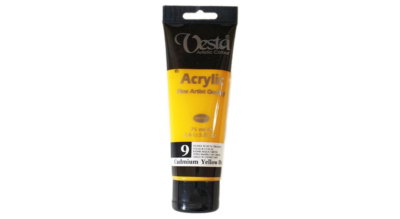 رنگ اکریلیک وستا مدل 09 Cadmium Yellow Hue حجم 75 میلی لیتر رنگ اکریلیک وستا مدل 09 Cadmium Yellow Hue حجم 75 میلی لیتر