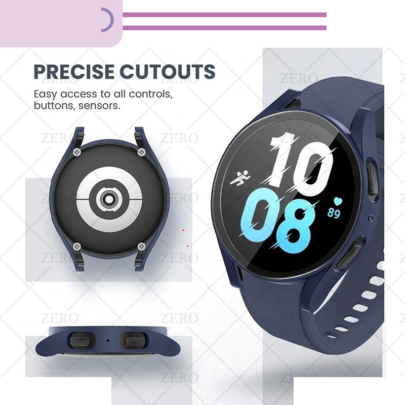 کاور زیرو مدل PC-Bumper-ZR مناسب برای ساعت هوشمند سامسونگ Galaxy Watch 5 44mm به همراه محافظ صفحه نمایش