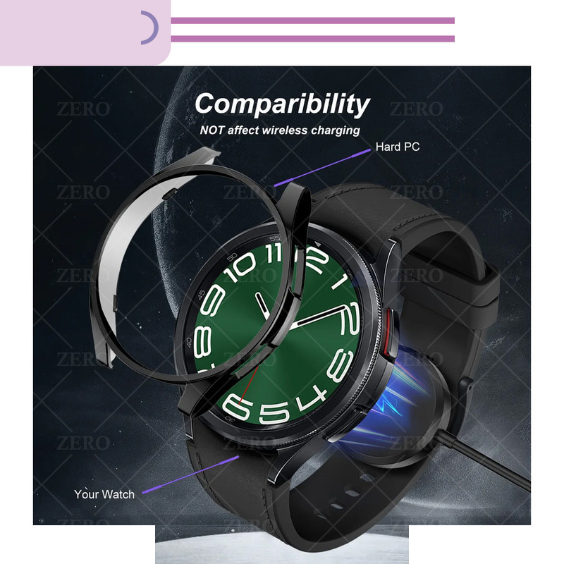 کاور زیرو مدل ZR-360 مناسب برای ساعت هوشمند سامسونگ Galaxy Watch 6 Classic 43mm
