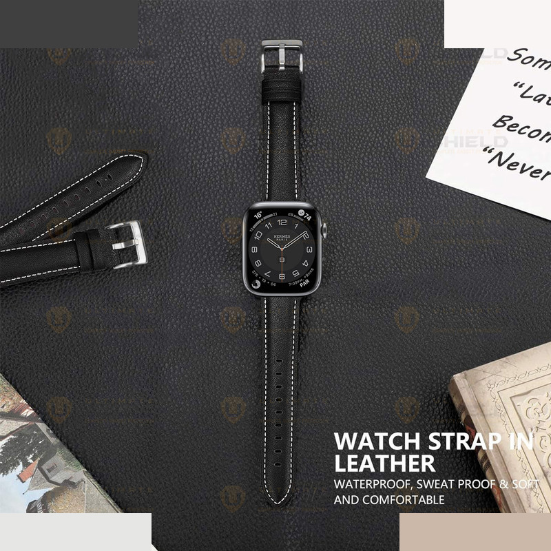 بند آلتیمیت شیلد مدل Leather SM SL مناسب برای اپل واچ 45 میلی متری سری 7/8/9 بند آلتیمیت شیلد مدل Leather SM SL مناسب برای اپل واچ 45 میلی متری سری 7/8/9