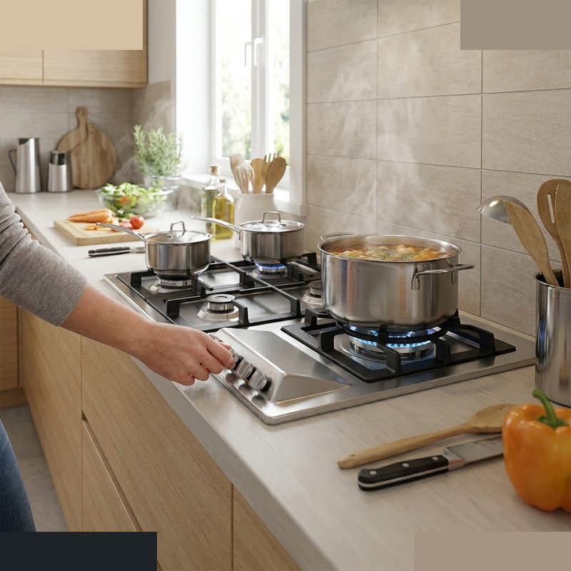 اجاق گاز صفحه ای پنج شعله استیل البرز مدل S5959 اجاق گاز صفحه ای پنج شعله استیل البرز مدل S5959