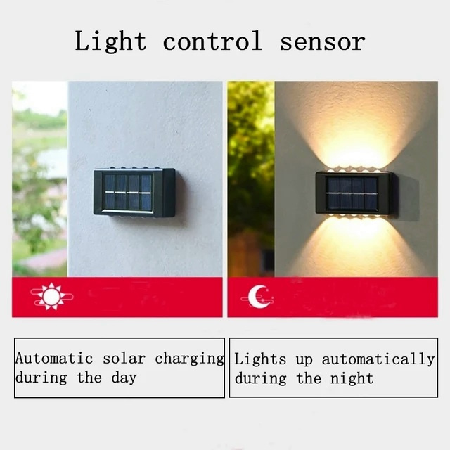 چراغ دیواری خورشیدی دو طرفه سولونیکس مدل 10 LED مجموعه 2 عددی چراغ دیواری خورشیدی دو طرفه سولونیکس مدل 10 LED مجموعه 2 عددی