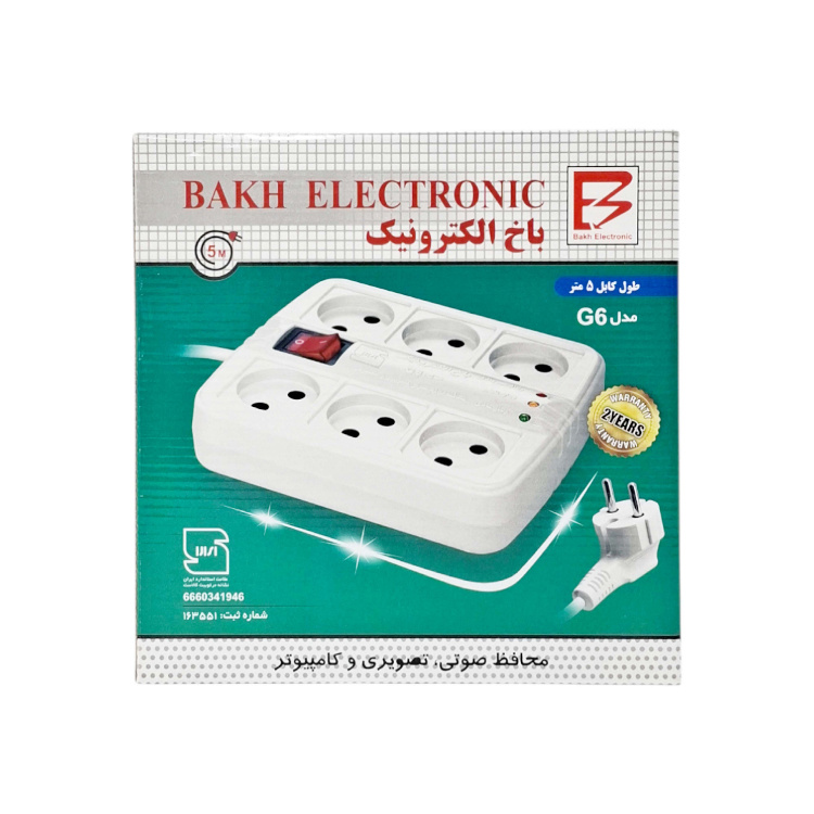 محافظ ولتاژ برق باخ الکترونیک مدل G6 طول 5 متر محافظ ولتاژ برق باخ الکترونیک مدل G6 طول 5 متر