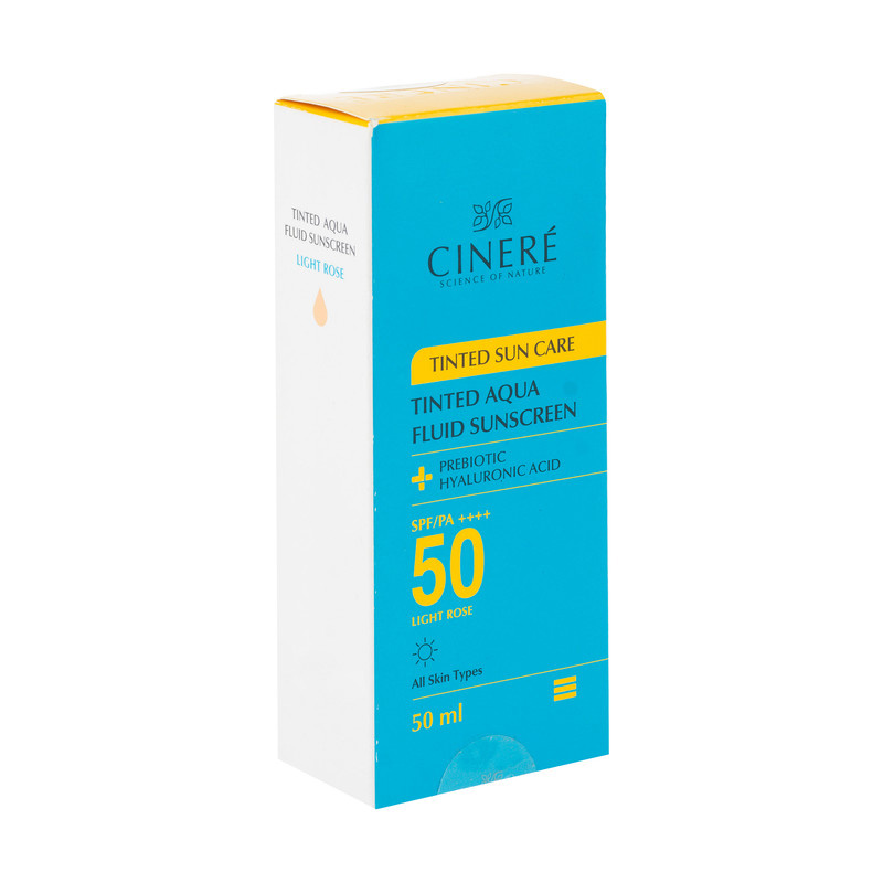 فلوئید ضد آفتاب رنگی لایت رز صورت سینره SPF 50 مدل AQUA مناسب برای انواع پوست حجم 50 میلی لیتر فلوئید ضد آفتاب رنگی لایت رز صورت سینره SPF 50 مدل AQUA مناسب برای انواع پوست حجم 50 میلی لیتر